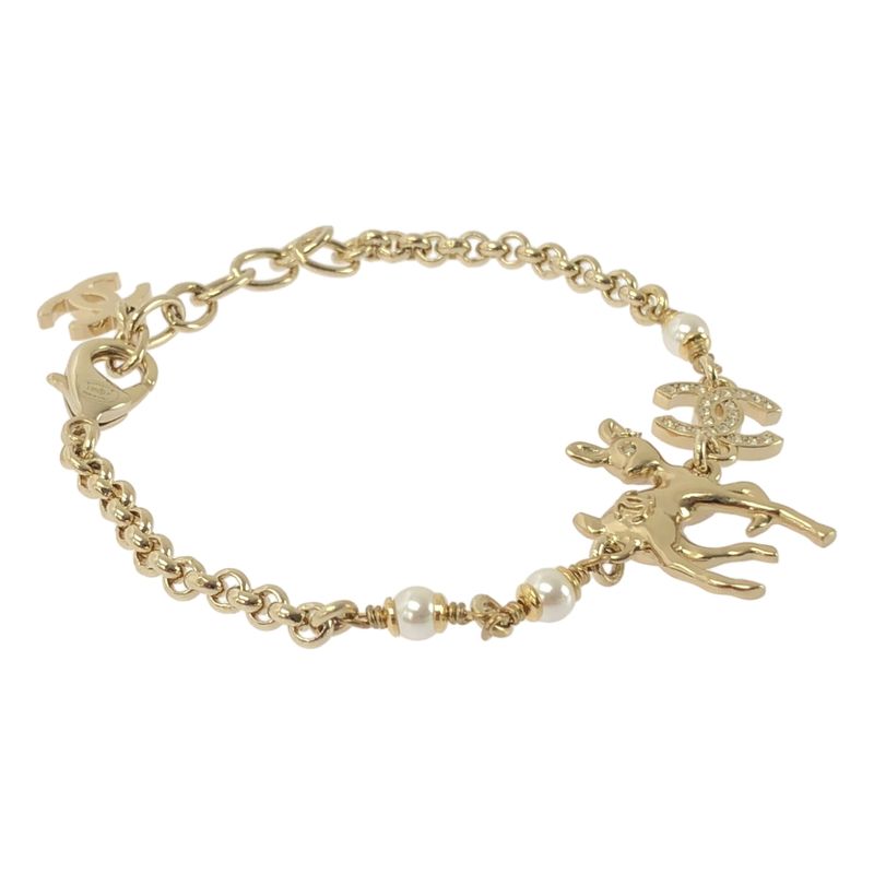Chanel Bambi CC Logo Chain Bracelet Gold
