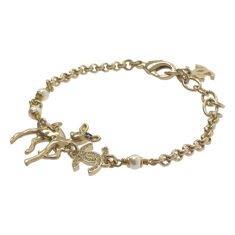 Chanel Bambi CC Logo Chain Bracelet Gold