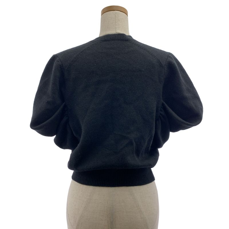 Dior Bee Short Sleeve Drape Knit Top 36 Black