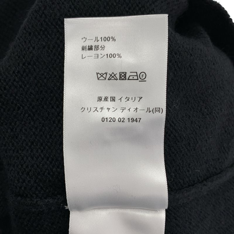 Dior Bee Short Sleeve Drape Knit Top 36 Black