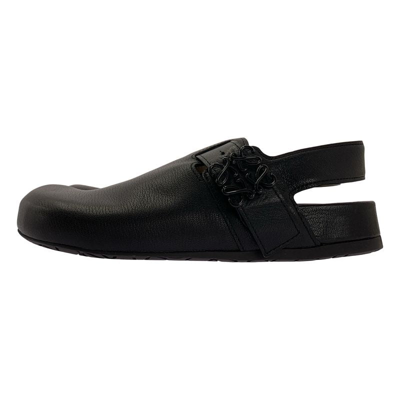 Loewe Ease Leather Anagram Clog Sandals 40 Black