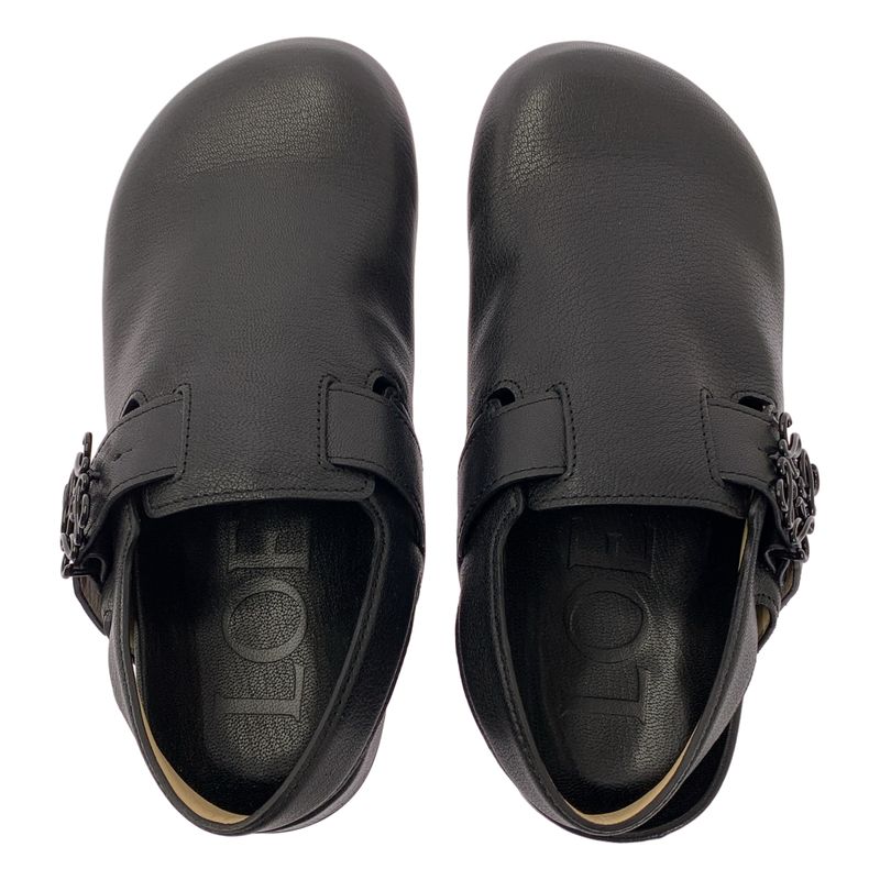 Loewe Ease Leather Anagram Clog Sandals 40 Black