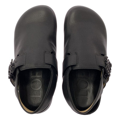 Loewe Ease Leather Anagram Clog Sandals 40 Black