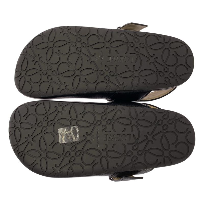 Loewe Ease Leather Anagram Clog Sandals 40 Black