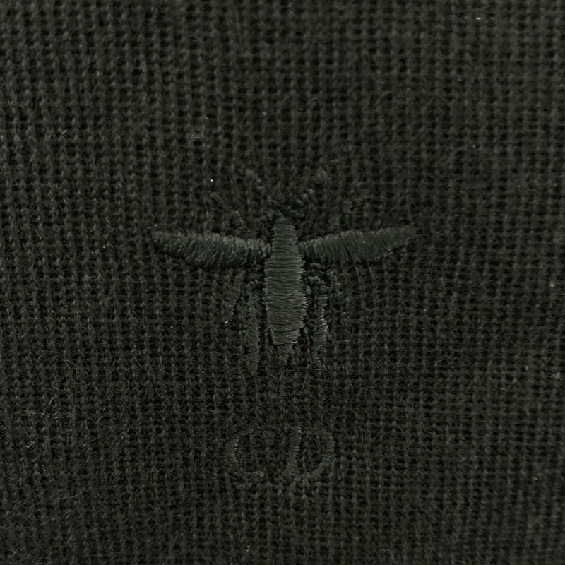 Dior Bee Cashmere Crew Neck Short Sleeve Knit Top 36 Black