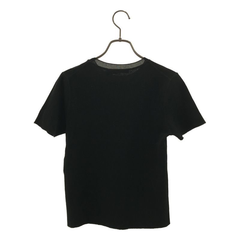 Dior Bee Cashmere Crew Neck Short Sleeve Knit Top 36 Black