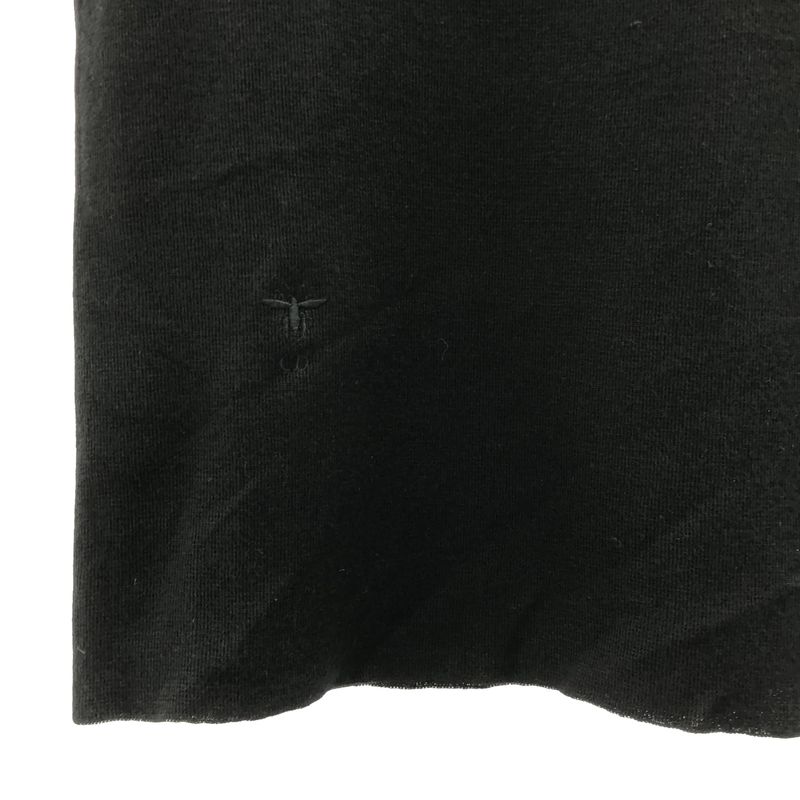 Dior Bee Cashmere Crew Neck Short Sleeve Knit Top 36 Black