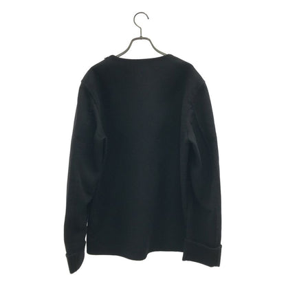 Prada Wool Logo Shoulder Zip Pullover 44 Black Sweater