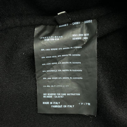 Prada Wool Logo Shoulder Zip Pullover 44 Black Sweater