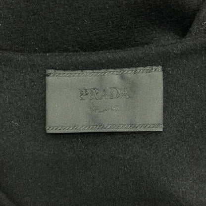 Prada Wool Logo Shoulder Zip Pullover 44 Black Sweater