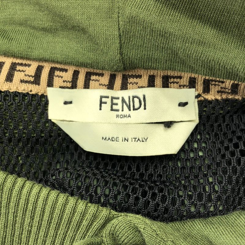 Fendi Cotton Embossed Logo Footed Dress XS Khaki
