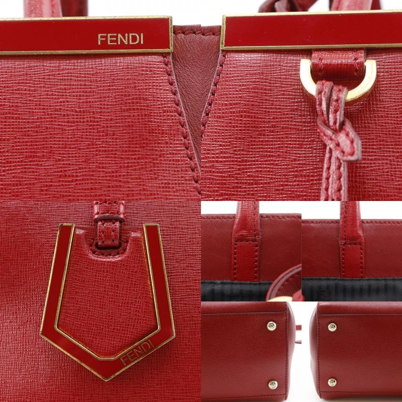 Fendi Petit Tou Jour 2-Way Shoulder Leather Red Handbag