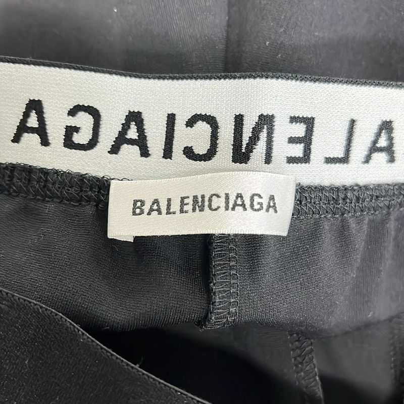 Balenciaga Pants 36 S Waist Logo Leggings Black