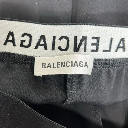 Balenciaga Pants 36 S Waist Logo Leggings Black