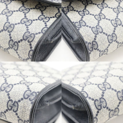 Gucci Vintage 2-Way Clutch 904.02.050 GG Plus Gray Navy Shoulder Bag Gray