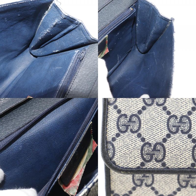 Gucci Vintage 2-Way Clutch 904.02.050 GG Plus Gray Navy Shoulder Bag Gray