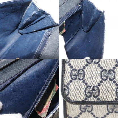 Gucci Vintage 2-Way Clutch 904.02.050 GG Plus Gray Navy Shoulder Bag Gray