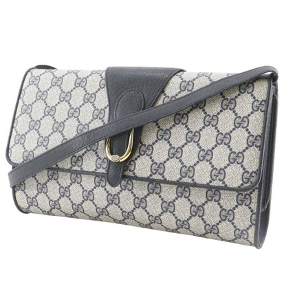 Gucci Vintage 2-Way Clutch 904.02.050 GG Plus Gray Navy Shoulder Bag Gray