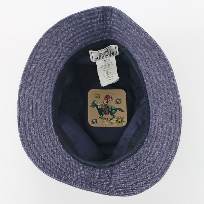 Hermes Bucket Hat Bob Eden Notation 57 Denim Navy