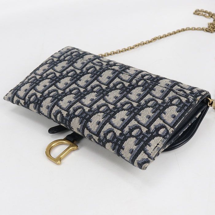 Dior Chain Pouch Small Saddle Wallet Canvas
