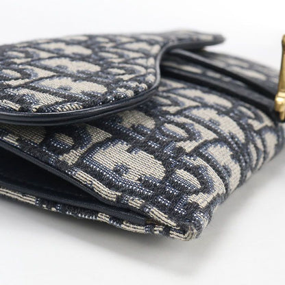 Dior Chain Pouch Small Saddle Wallet Canvas