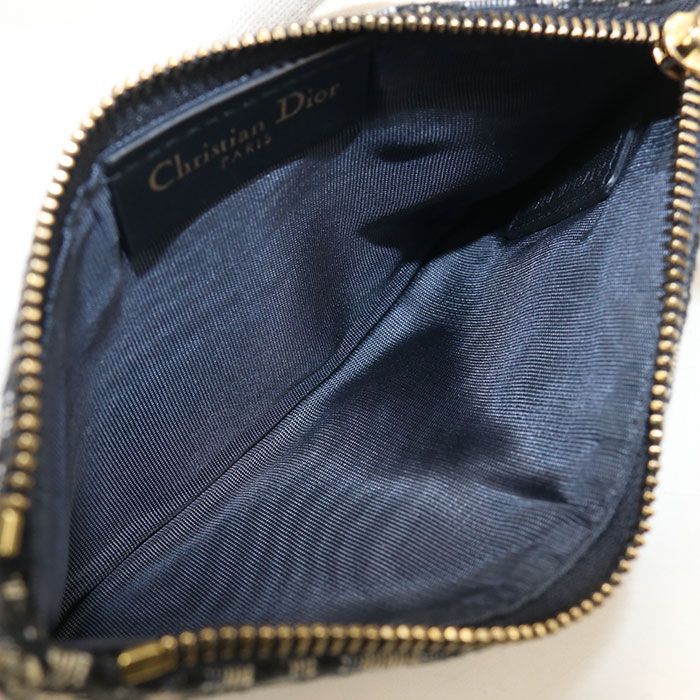 Dior Chain Pouch Small Saddle Wallet Canvas