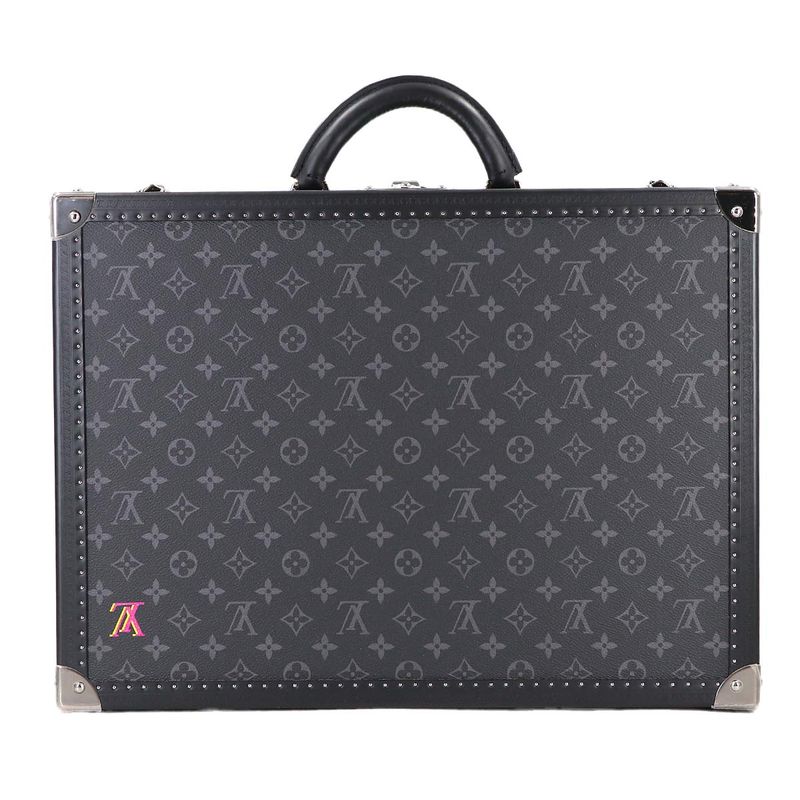 Louis Vuitton Monogram Eclipse Coteville 50 Personal Trunk Case Bag Black