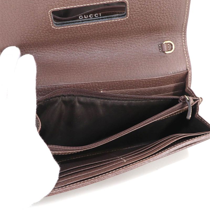 Gucci Ophidia GG Chain Wallet Bifold Supreme Beige Brown