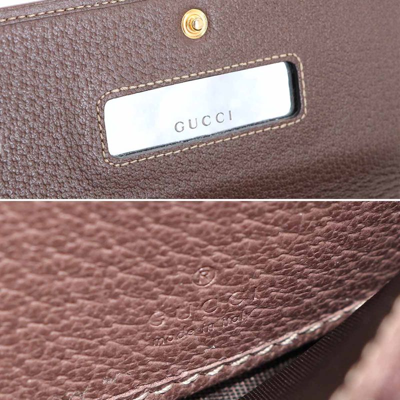 Gucci Ophidia GG Chain Wallet Bifold Supreme Beige Brown