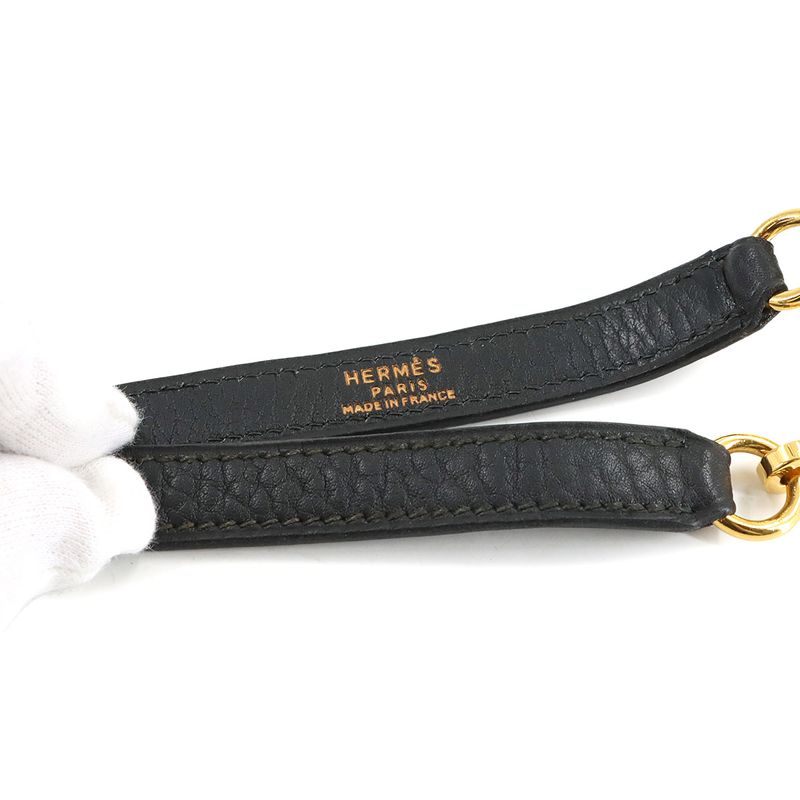 Hermes Kelly Bolide Shoulder Strap Fjord Black Gold
