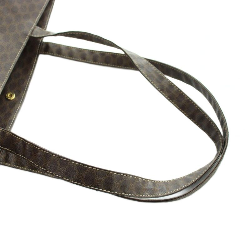 Celine Vintage Shoulder Bag Tote Leather Logo Macadam Triomphe