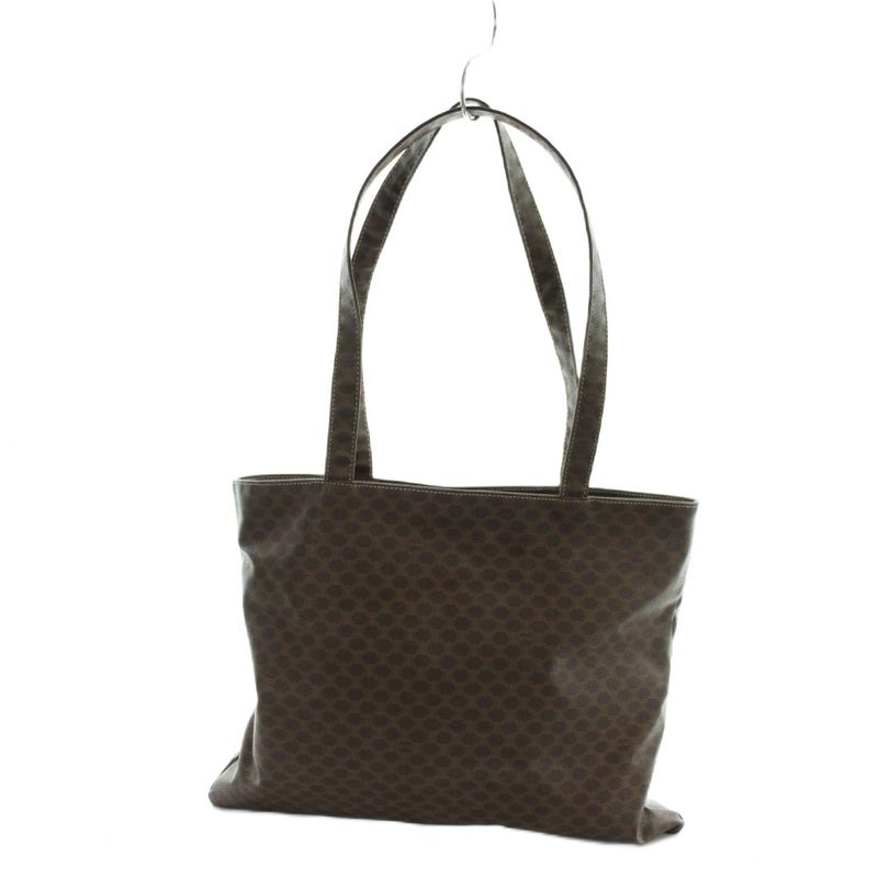 Celine Vintage Shoulder Bag Tote Leather Logo Macadam Triomphe
