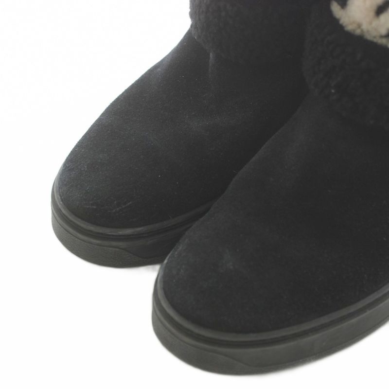 Louis Vuitton Snowdrop Flat Ankle Boot LV Logo Short Boots 36.5 Black