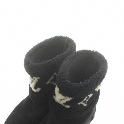 Louis Vuitton Snowdrop Flat Ankle Boot LV Logo Short Boots 36.5 Black