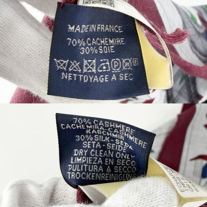 Hermes Scarf Rectangular Prime Shawl Cashmere Silk Gray Red Black