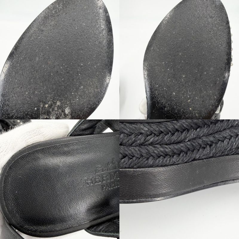 Hermes Sandals Shoes Studs 36 Wedge Sole