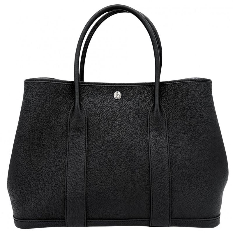 Hermes Handbag Garden Party PM Tote Leather Black Silver Ha
