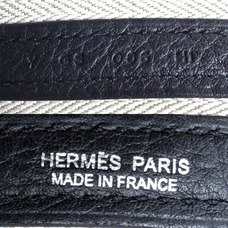 Hermes Handbag Garden Party PM Tote Leather Black Silver Ha