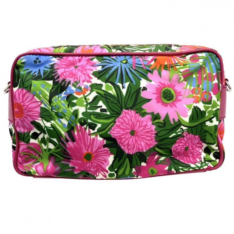 Prada Shoulder Bag Pochette Triangle Logo Floral Pattern Flower