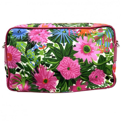 Prada Shoulder Bag Pochette Triangle Logo Floral Pattern Flower