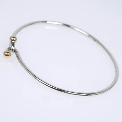 Tiffany & Co Hook Eye Bangle 14K Silver Gold