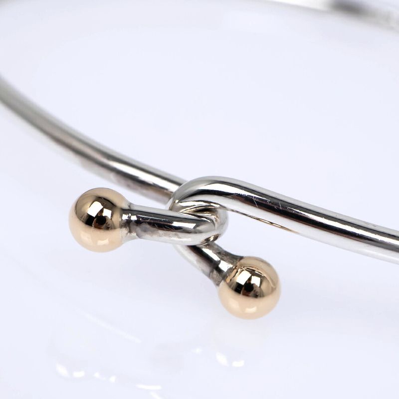 Tiffany & Co Hook Eye Bangle 14K Silver Gold