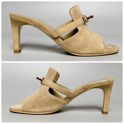 Hermes Sandals 35 Beige Suede