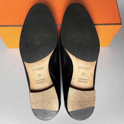 Hermes Moccasin Royale Loafers 37 Black