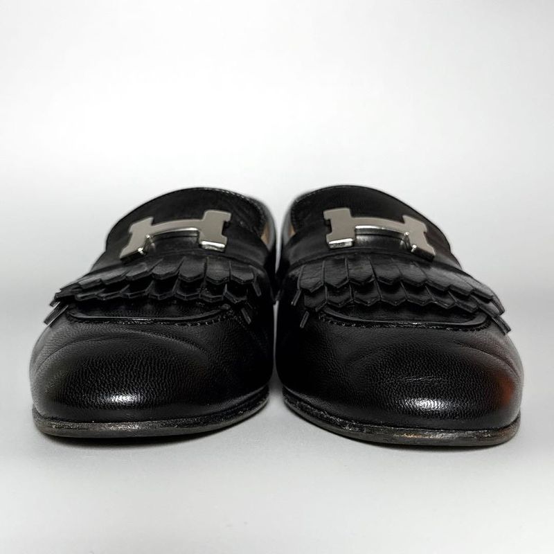 Hermes Moccasin Royale Loafers 37 Black