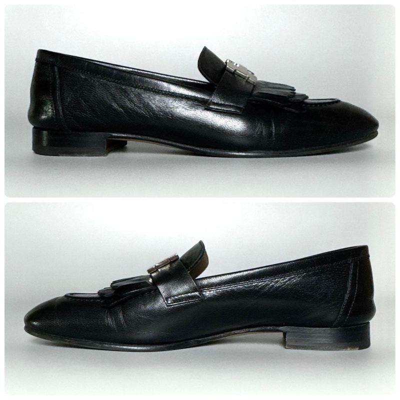 Hermes Moccasin Royale Loafers 37 Black