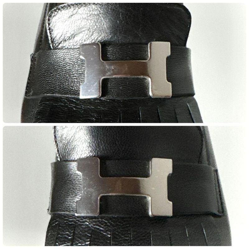 Hermes Moccasin Royale Loafers 37 Black