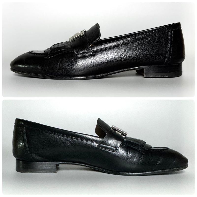 Hermes Moccasin Royale Loafers 37 Black