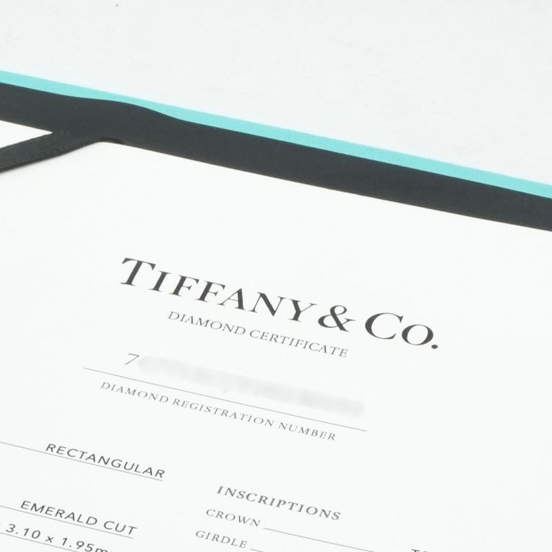 Tiffany & Co Emerald Cut Engagement Ring Diamond Platinum Band