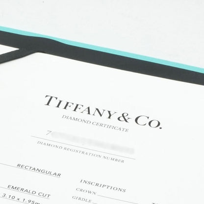 Tiffany & Co Emerald Cut Engagement Ring Diamond Platinum Band